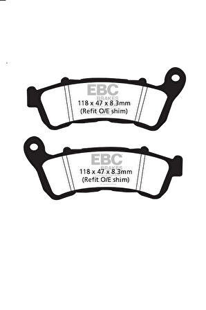 Ebc Fren Balatası Sinter Sfa388hh 2012-2014 Honda Nc 700 Dc Integra Uyumlu Ön Fren Balatası