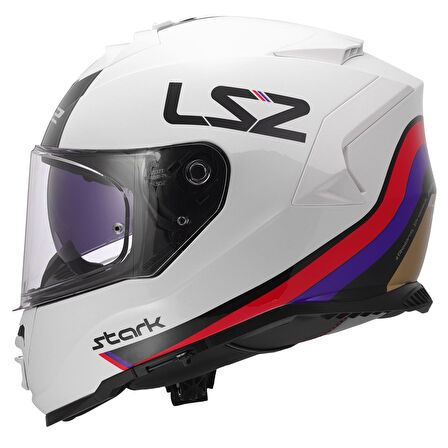 LS2 STORM 2 KASK KAPALI STARK BEYAZ-KIRMIZI-MAVİ-SARI MEDIUM