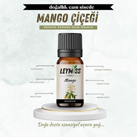 Mango Uçucu Yağı Egzotik ve Canlandırıcı Meyve Kokusuyla 10ml Cam Şişede Buhardanlık Oda Kokusu