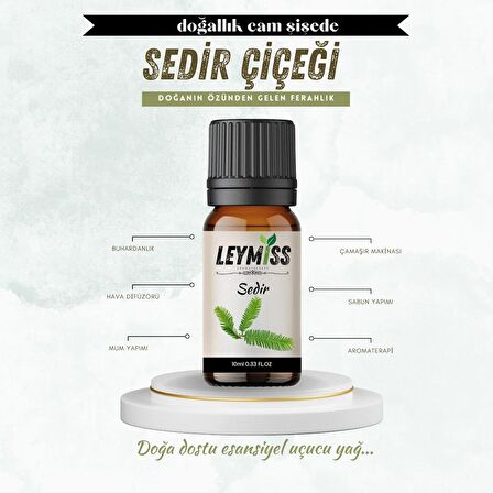 Sedir Bitkisi Uçucu Yağı Yatıştırıcı ve Aromatik Ahşap Kokusu 10ml Cam Şişede Buhardanlık Oda Kokusu