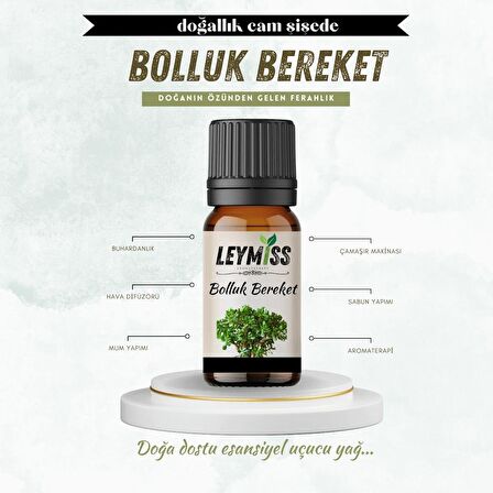 Bolluk Bereket Uçucu Yağ Doğal ve Etkili Bitkisel Çözüm 10 ml Cam Şişede Buhardanlık Oda Kokusu