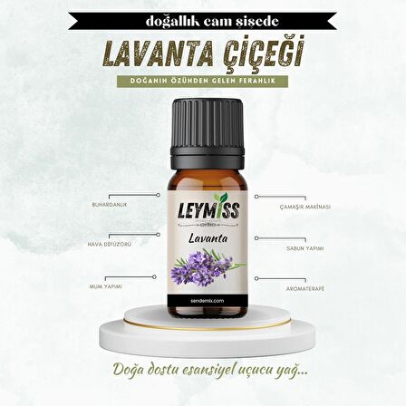 Lavanta Çiçeği Uçucu Yağı Rahatlatıcı ve Doğal Stres Giderici 10ml Cam Şişede Buhardanlık Oda Kokusu