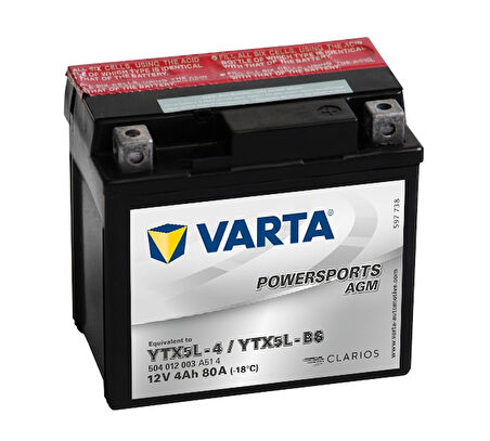 VARTA AKÜ YTX5L-BS HONDA DIO RKS SPONTINI -BWS-HONDA TITAN-POPCORN