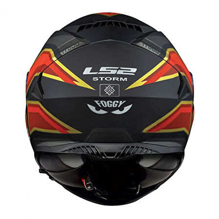 LS2 STORM 1 FOGGY KAPALI KASK MAT SİYAH-KIRMIZI X-LARGE