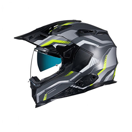 Nexx X.wed 2 Columbus Kapalı Fiber Kask Mat Gri-neon Sarı 2X-LARGE