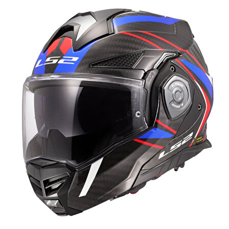 Ls2 Advant X Karbon Future 2 Beyaz Mavi Çene Açılır Kask MEDIUM