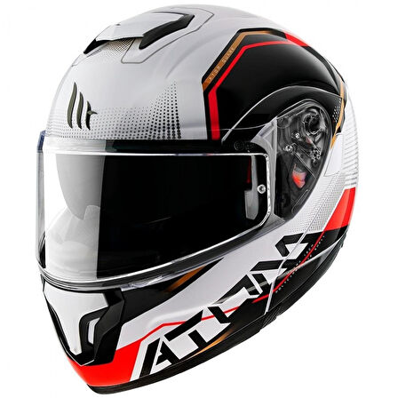Mt Atom Quark Çene Açılır Kask Vizörlü Red X-SMALL