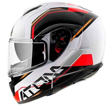 Mt Atom Quark Çene Açılır Kask Vizörlü Red X-SMALL