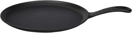 Döküm Krep / Pizza / Pancake Tavası, Yuvarlak, Metal Saplı, 26cm, Siyah