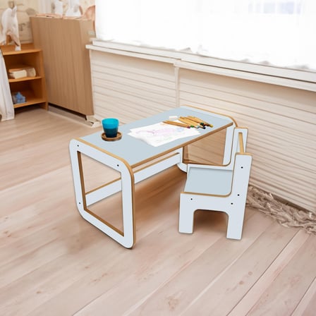 Beyaz Çocuk Oyun, Etkinlik, Aktivite ve Montessori Masası (Sandalye)