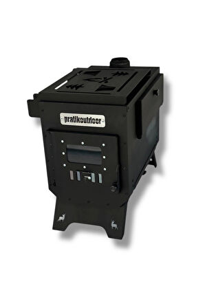 Kuzineli Kamp ve Çadır Sobası Katlanır Ayaklı Kamp Sobası Çantalı