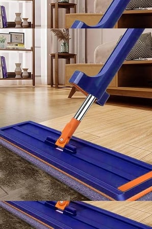 Kendinden Sıkmalı Tekerli Kovalı Mop Seti - Kendinden Sıkmalı Mop Katlanabilir 1 Yedek Bez Kovalı Mop