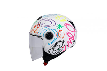 Sway Sw715 Yarım Yazlık Kask Whıte Flower Beyaz X-SMALL