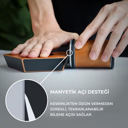 Polham Pro Serisi 5 Açılı Tüm Bıçaklara Uyumu Bileyici, Silindir Tipi Süper Keskinleştirici Bileme