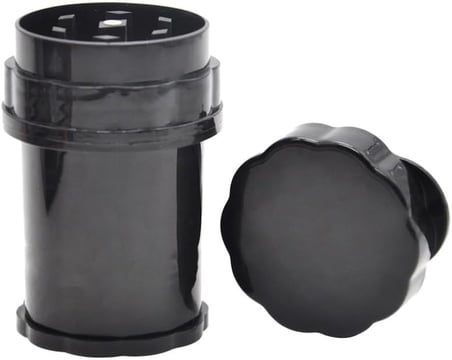 GRINDER Parçalayıcı PLASTİK baharat öğütücü herb spice 4 katmanlı (58MM-SIYAH)