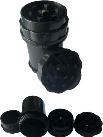 GRINDER Parçalayıcı PLASTİK baharat öğütücü herb spice 4 katmanlı (58MM-SIYAH)