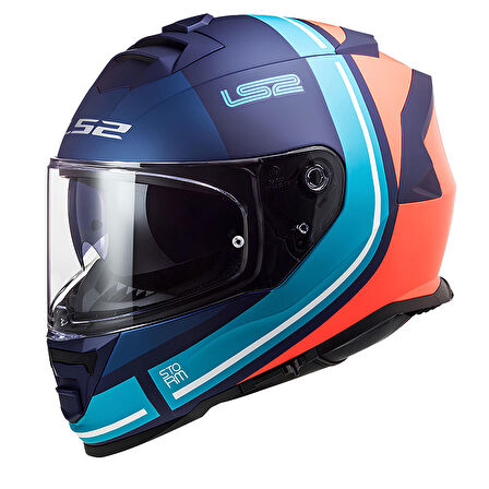 Ls2 Storm 2 Slant Kapalı Kask Mat Mavi Turuncu MEDIUM
