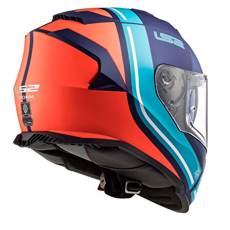Ls2 Storm 2 Slant Kapalı Kask Mat Mavi Turuncu MEDIUM