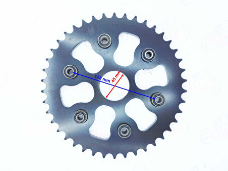 Motospartan Arka Dişli 42t-530 İç 45mm Yuki 250 İzci Cross 6 Takozlu Delikli