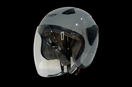 Sway Sw733 Yarım Yazlık Kask Gri MEDIUM