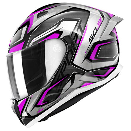 Gıvı 50.9 Kapalı Kask Mat Siyah Atomıc Lady Tıtanıum Gri Pembe X-SMALL