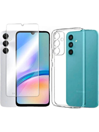 Samsung A05s Uyumlu Ekran Koruyucu Ve Şeffaf Kılıf