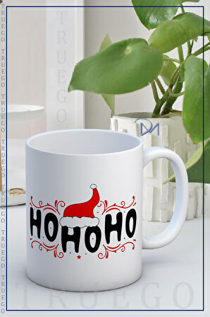 Yılbaşı Baskılı Kupa Bardak Seramik Mug - Ho Ho Ho