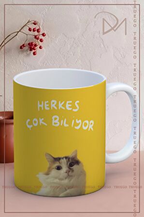 Baskılı Kupa Bardak Seramik Mug - Herkes Çok Biliyor