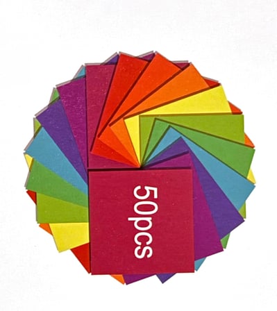 MONARTY A4 Çok Renkli Kağıt, 80 GSM, 29x21 cm, 5 farklı Renkli, Çift Taraflı Parlak Renkler 50