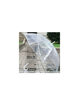 8 Telli Yarı Otomatik Şeffaf Baston Şemsiye