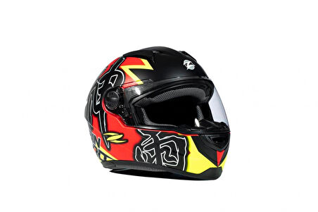 Zeus Zs-811a Al31 Kapalı Kask Mat Kırmızı-neon Sarı X-LARGE