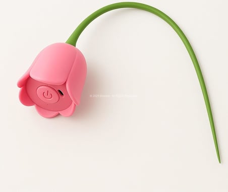 Akıllı İnteraktif Kedi Oyuncağı, Lale Şeklinde USB Şarjlı Otomatik Hareket Eden Silikon Saplı Eğlenceli Oyun Cihazı, Kediler İçin Evde Egzersiz ve Eğitim Amaçlı