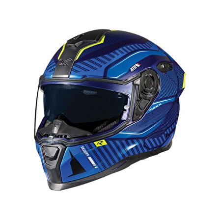 Nexx Sx.100r Skıdder Kapalı Kask Mat Mavi-neon 2X-LARGE