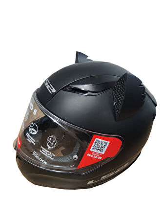 Motospartan Motosiklet Kaskı Kedi Kulağı Siyah