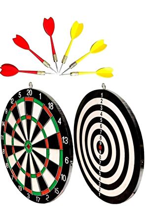 Dart Tahtası Seti 17 İnç Büyük Boy Çift Taraflı Dart Tahtası Oyun Seti