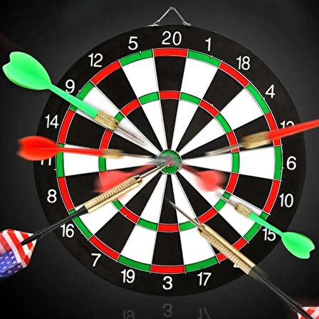 Dart Tahtası Seti 17 İnç Büyük Boy Çift Taraflı Dart Tahtası Oyun Seti