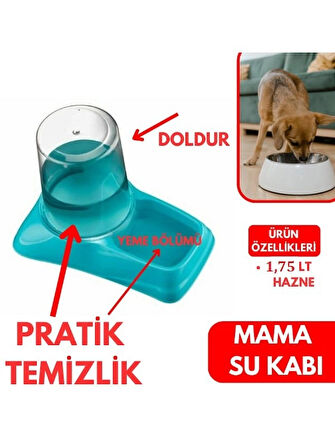 Hazneli Mama / Su Kabı 1,75 Litre Kaliteli Mama kabı