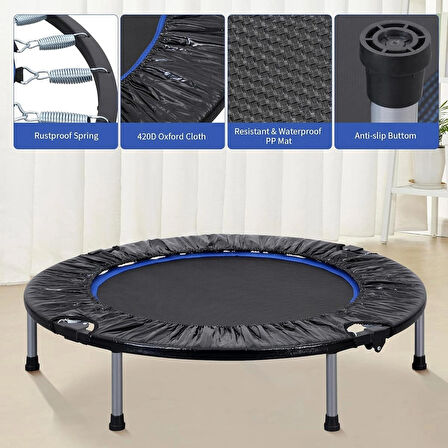 Profesyonel 102 Cm Delux Trambolin Çocuk/Yetişkine Uygun Taşınıp Katlanabilir Trampolin