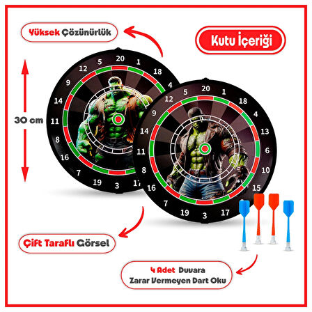 4 Oklu Mıknatıslı Dart Seti Çift Yönlü Manyetik Dart Askılı Dartboard