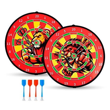 4 Oklu Mıknatıslı Dart Seti Çift Yönlü Manyetik Dart Askılı Dartboard