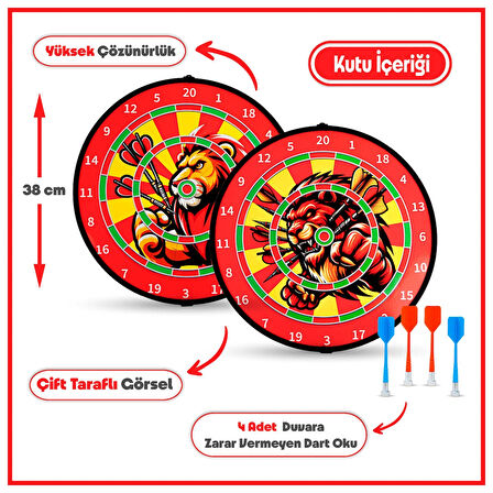 4 Oklu Mıknatıslı Dart Seti Çift Yönlü Manyetik Dart Askılı Dartboard