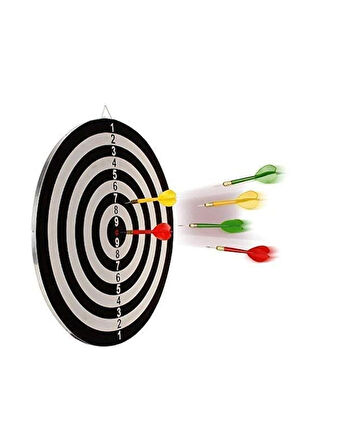 Dart Tahtası Seti 15 İnç Büyük Orta Boy Çift Taraflı Dart Tahtası Oyun Seti+6 ADET Dart Oku