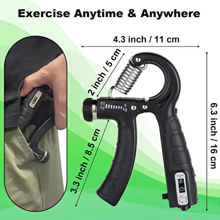 2 Adet El Bilek ve Kol Güçlendirici Egzersiz Aleti 5-60KG Direnç El Yayı