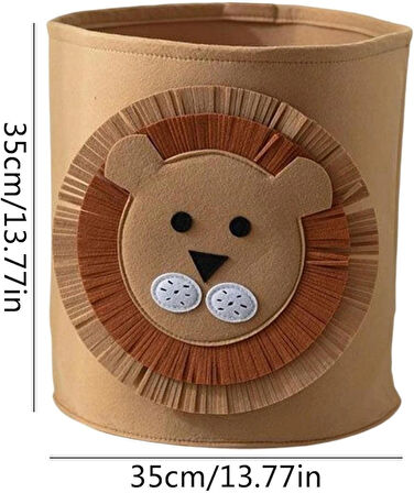 Çamaşır Sepeti Sevimli Aslan Oyuncak Sepeti Keçe Sepet Çocuk Odası Düzenleyici