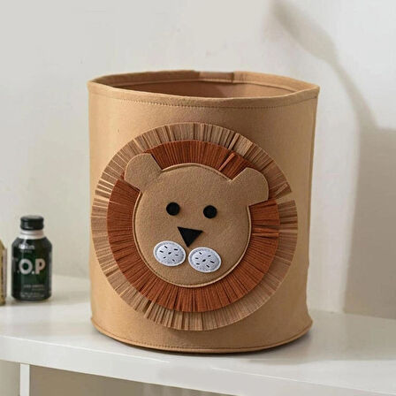 Çamaşır Sepeti Sevimli Aslan Oyuncak Sepeti Keçe Sepet Çocuk Odası Düzenleyici