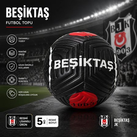 Beşiktaş Lisanslı Futbol Topu No:5 430GR Maç Topu