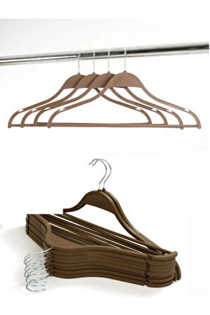 10'lu Siyah, Beyaz, Kahve Plastik Askı Seti – Dayanıklı Kıyafet Askıları, Ev ve Ofis Kullanımı İçin