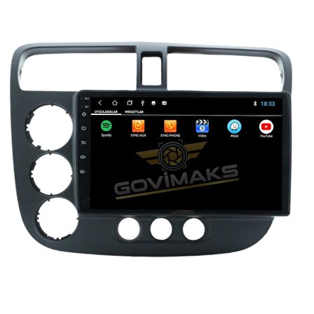 HONDA CİVİC VTEC 2  2001-2006  4 GB RAM 64 GB HAFIZA ANDROID MULTIMEDIA TEYP