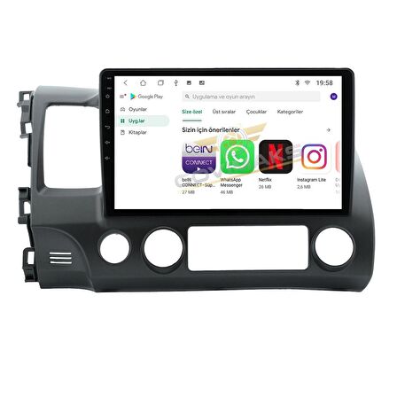 HONDA CİVİC FD6 2006-2011  4 GB RAM 64 GB HAFIZA ANDROID MULTIMEDIA TEYP