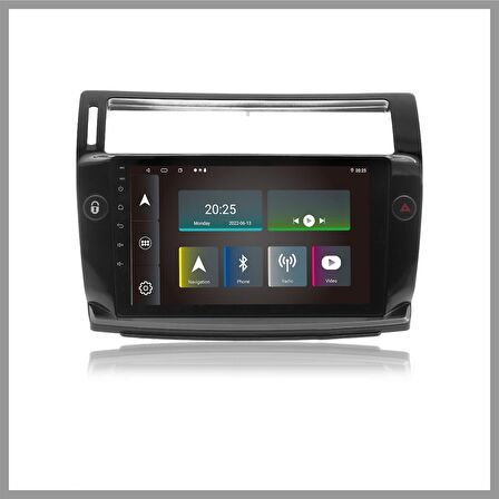 CITROEN C4 2005-2010 SİYAH 6 GB RAM 128 GB HAFIZA ANDROID MULTIMEDIA TEYP